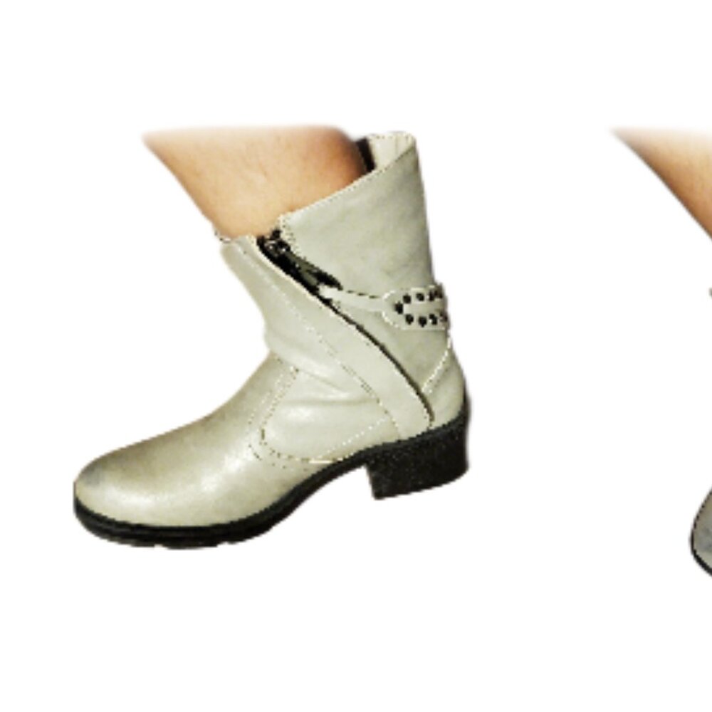 2Lips Too Stylish Boots Rocker Ankle Taupe for Young Adult, Women Size 6.5
